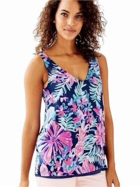 Lilly Pulitzer Florin Reversible Tank Top In Garden Getaway Size XS/S